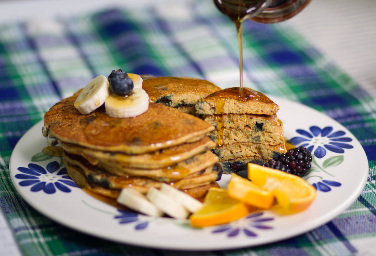Gingerbread-Blueberry Pancakes – PlantPure Nation