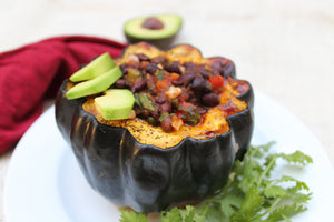Acorn Squash Black Bean Soup Bowls