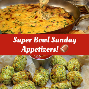 Game Day Appetizers - Spinach Artichoke Dip & Zucchini Poppers