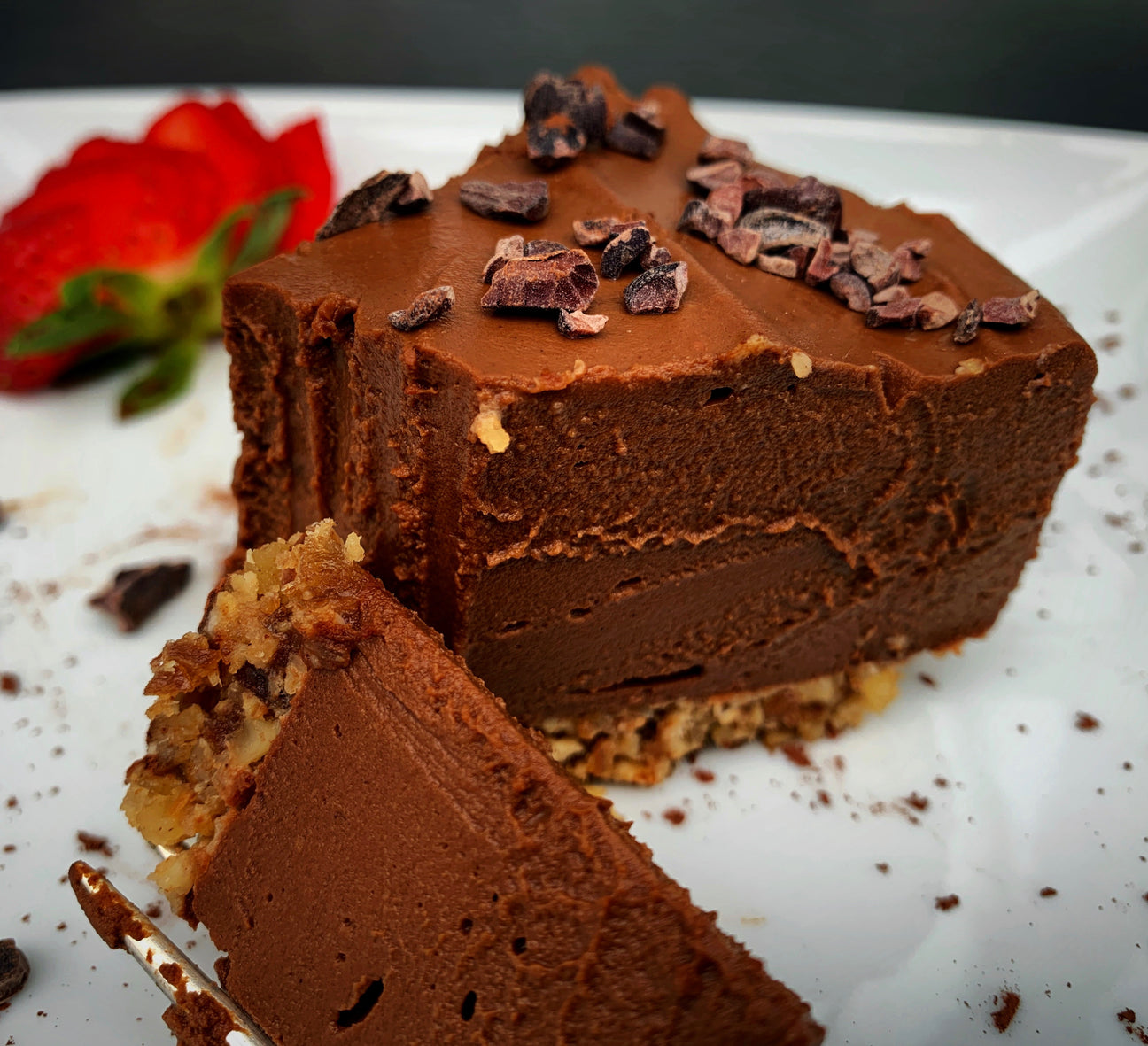 Vegan chocolate sweet potato dessert pie
