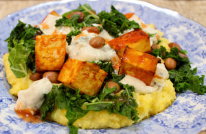 Buffalo Beans and Greens with Creamy Polenta