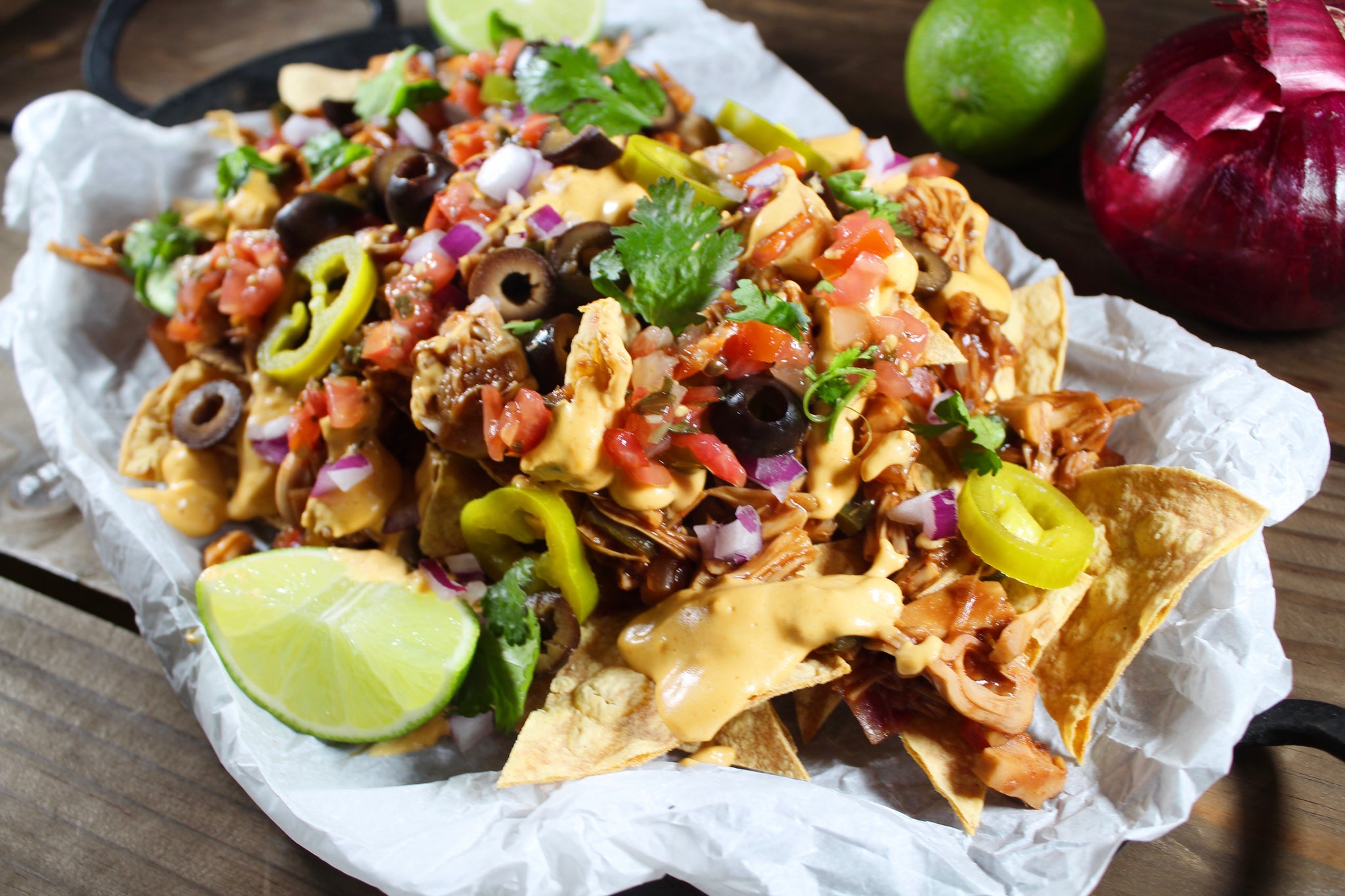 Loaded Nachos with BBQ Jackfruit