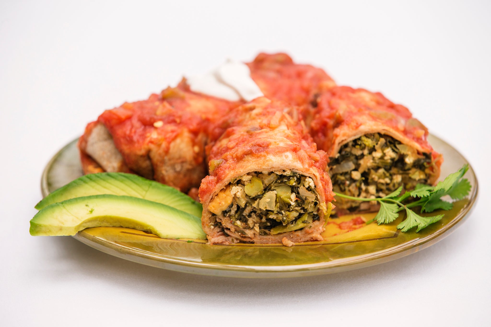 Spinach and Broccoli Enchiladas