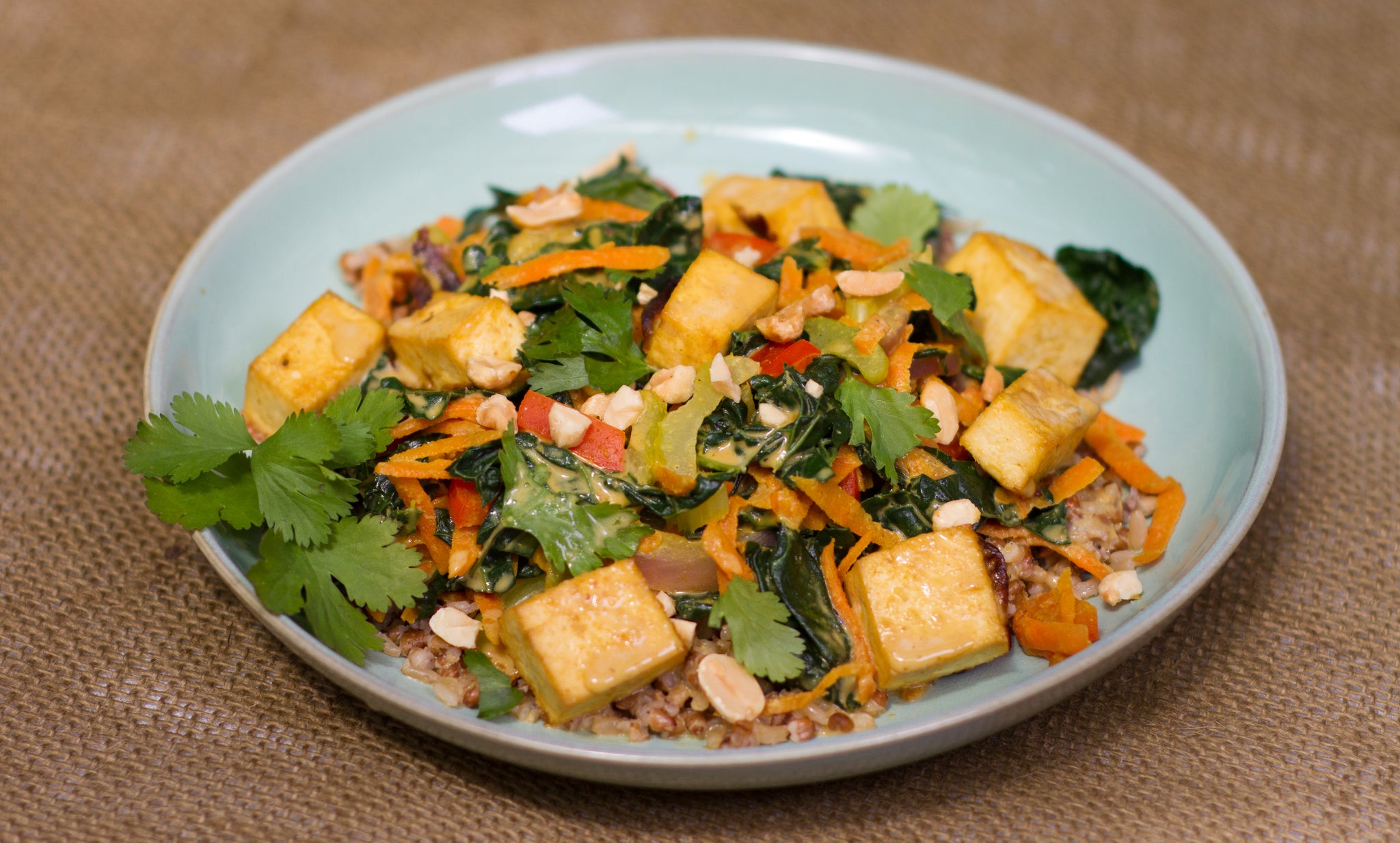 Peanutty Greens and Tofu