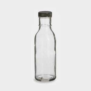 12 oz Clear Glass Ring Neck Dressing & Sauce Bottle